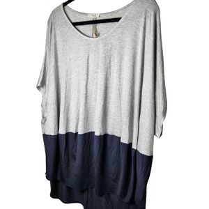 Easel NWT Gray Colorblock oversized T-Shirt Womens Plus size 1X